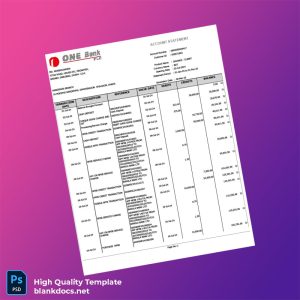 Bangladesh Document Type Bank Statement Template in Word and PDF formats