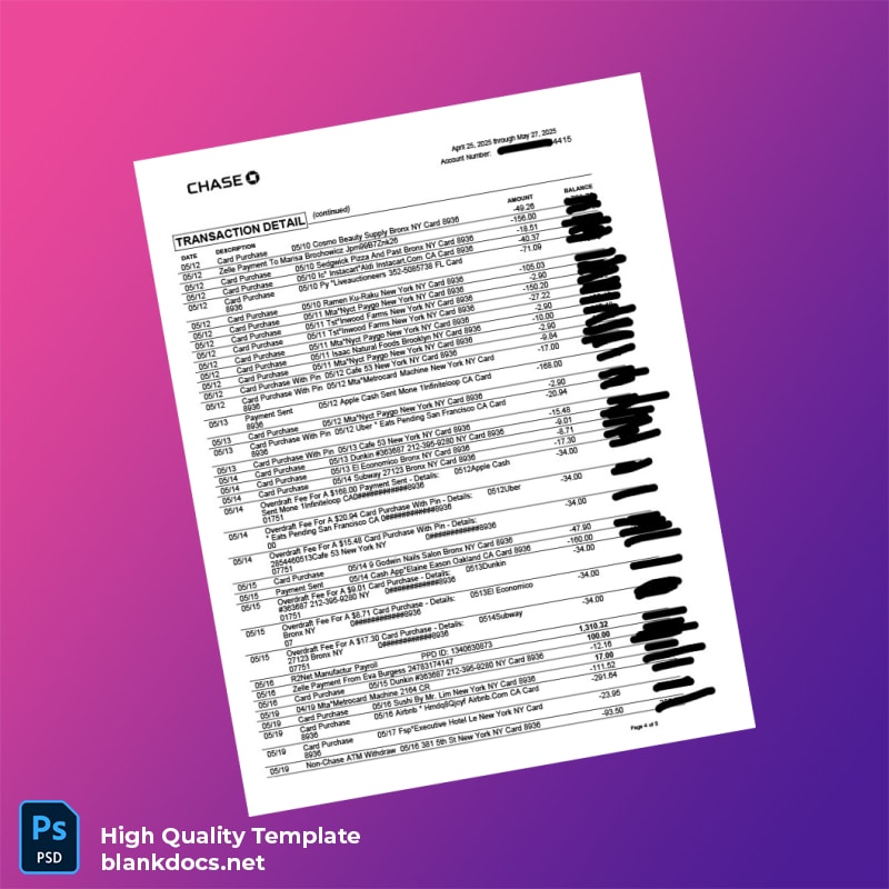 Bank Statement 2 Template in Word and PDF formats page 4