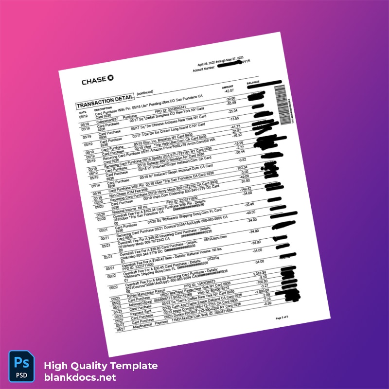 Bank Statement 2 Template in Word and PDF formats page 5