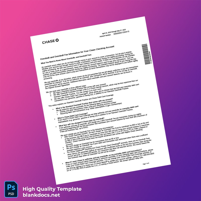 Bank Statement 2 Template in Word and PDF formats page 7