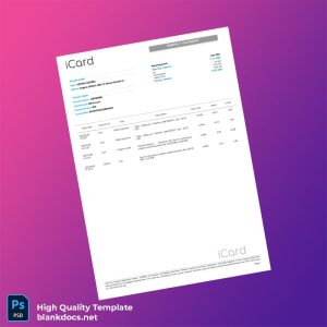 Bulgaria iCard Bank Statement Template in Word and PDF formats