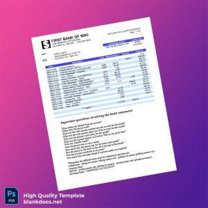 Canada Bank Statement Template in Word and PDF formats