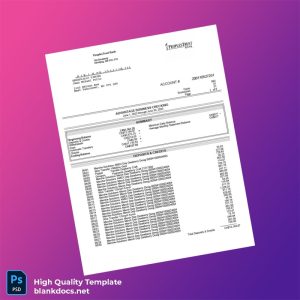 Canada PeoplesTrust Bank Business Account Statement Template in Word and PDF formats