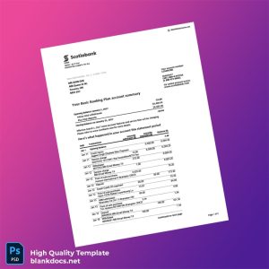 Canada Scotiabank Bank Statement Template in Word and PDF formats