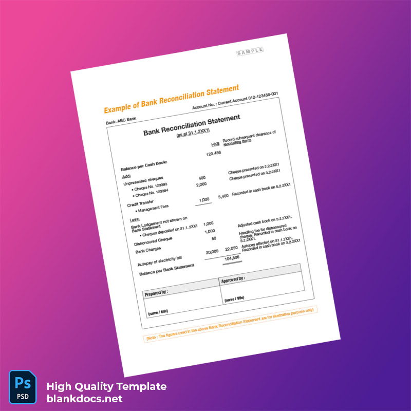 Country_ Bank_Issuer_ ABC Bank Document Type_ Bank Reconciliation Statement Editable Bank Reconciliation Statement Template in W