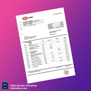 Country_ Bank_Issuer_ HSBC Document Type_ Bank Statement Editable Bank Statement Template in Word and PDF formats