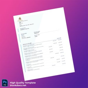 Ethiopia Commercial Bank of Ethiopia Bank Statement Template in Word and PDF formats