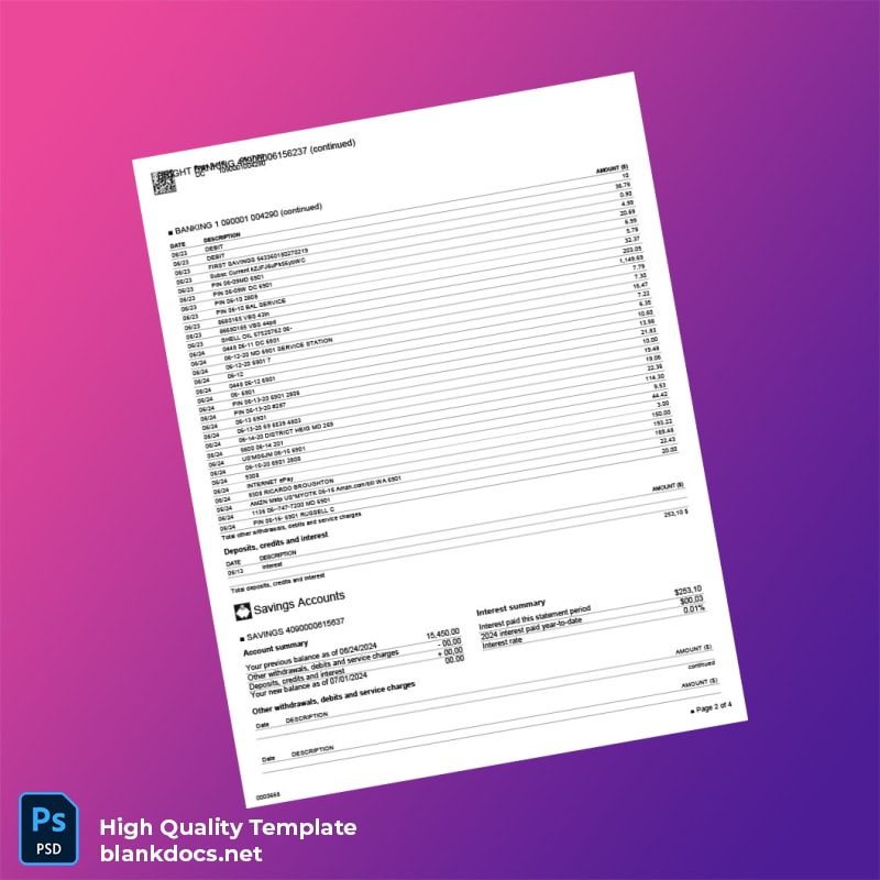 France BBT Bank Statement Template in Word and PDF formats page 2