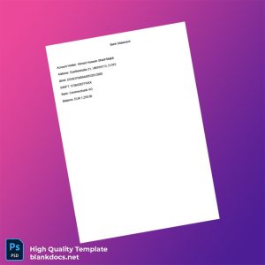 Germany Commerzbank AG Bank Statement Template in Word and PDF formats