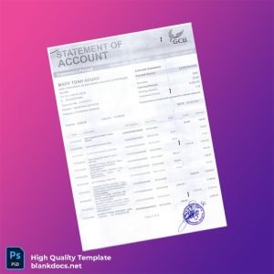 Ghana Document Type Bank Statement Template in Word and PDF formats