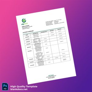 Hungary OTP Bank Statement Template in Word and PDF formats