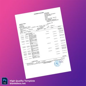 India Indian Bank Bank Statement Template in Word and PDF formats