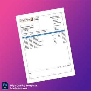 Libya YB Bank Statement Template in Word and PDF formats