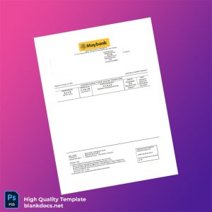 Malaysia Corporate Current Account Statement Template in Word and PDF formats