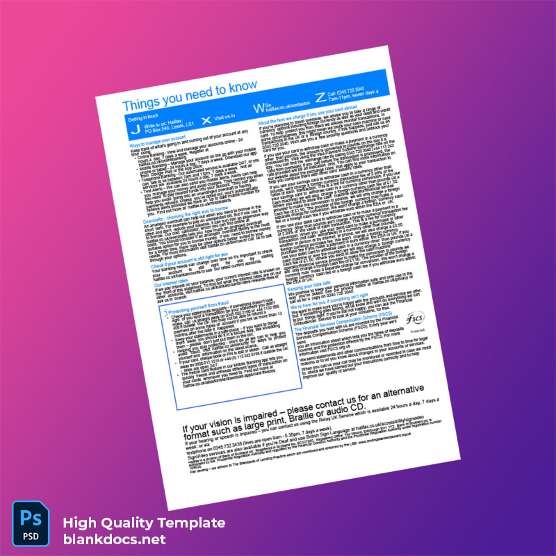 Mauritius Bank Statement Template in Word and PDF formats page 2