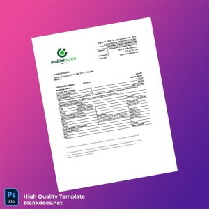 Moldova MOBIAS Bank Statement Template in Word and PDF formats