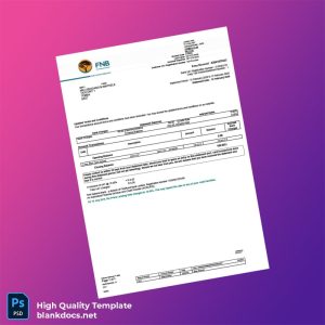 South Africa First National Bank Bank Statement Template in Word and PDF formats