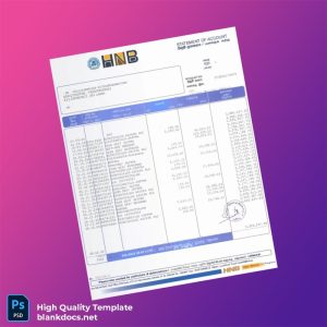 Sri Lanka HNB Bank Statement Template in Word and PDF formats