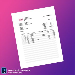 Sweden KLARNA Bank Statement Template in Word and PDF formats