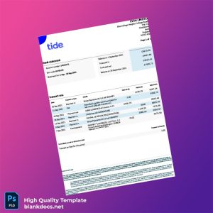 UK ClearBank Limited Bank Statement Template in Word and PDF formats