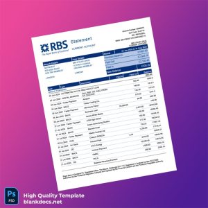 UK NatWest Bank Statement Template in Word and PDF formats