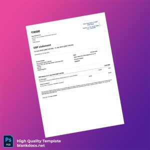 UK Wise Payments Ltd Bank Statement Template in Word and PDF formats