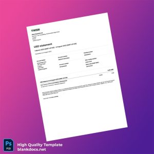 UK Wise Payments Statement Template in Word and PDF formats