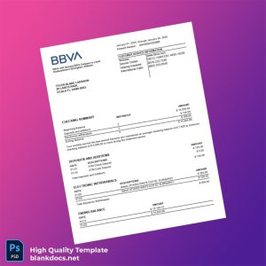 USA BBAV Bank Statement Template in Word and PDF formats