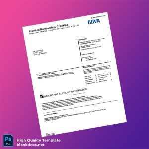 USA BBVA Bank Statement Template in Word and PDF formats