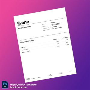 USA Bank Statement Template in Word and PDF formats