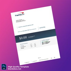 USA Capital One Statement Template in Word and PDF formats