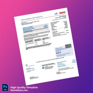 USA Citi Bank Statement Template in Word and PDF formats