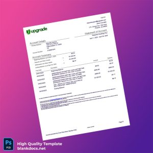 USA Cross River Bank Statement Template in Word and PDF formats