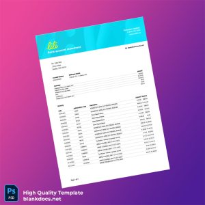 USA Document Type_ Bank Account Statement Template in Word and PDF formats