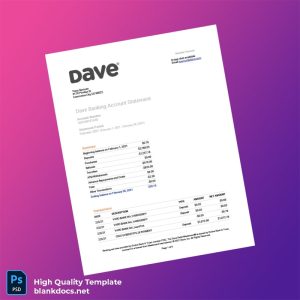 USA Evolve Bank Trust Account Statement Template in Word and PDF formats