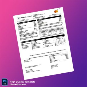 USA First PREMIER Bank Credit Card Statement Template in Word and PDF formats