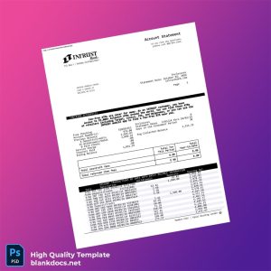 USA INTRUST Bank Statement Template in Word and PDF formats