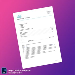 USA Lili Bank Statement Template in Word and PDF formats