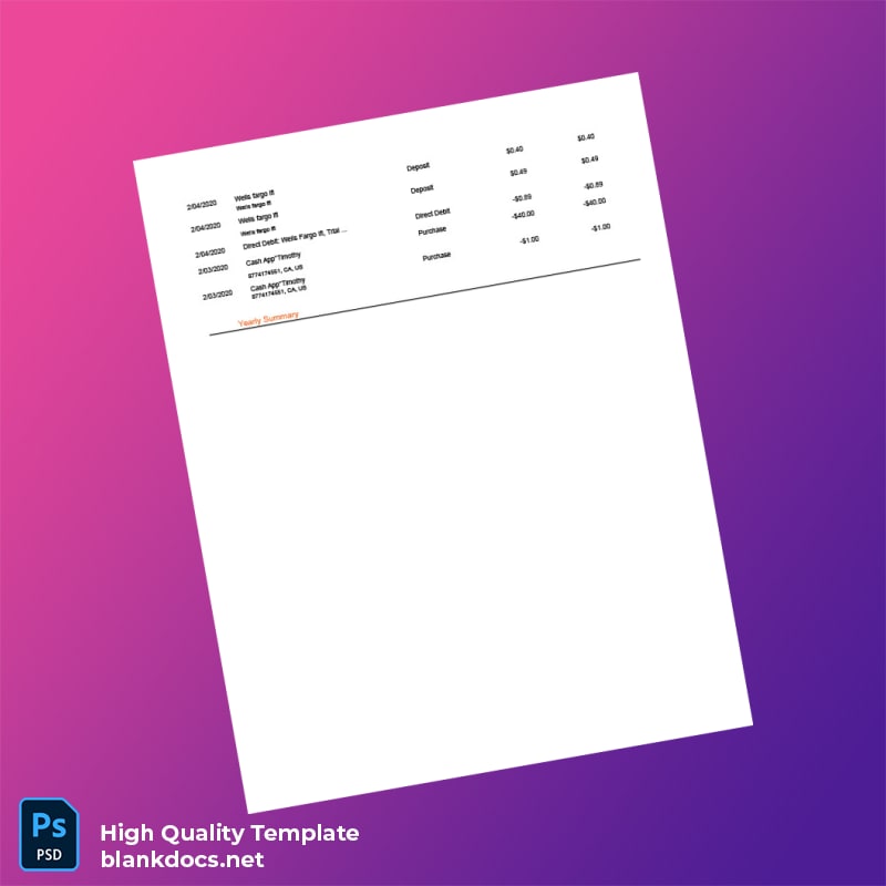 USA Robinhood Bank Statement Template in Word and PDF formats page 5