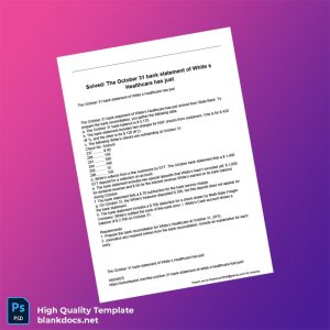 USA State Bank Bank Statement Template in Word and PDF formats