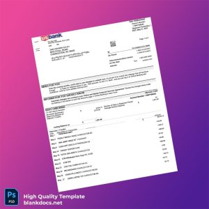 USA U S Bank Bank Statement Template in Word and PDF formats