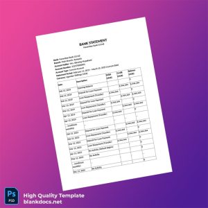 Uganda Harambee Bank Statement Template in Word and PDF formats