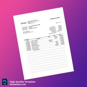 Ukraine ABANK Bank Statement Template in Word and PDF formats
