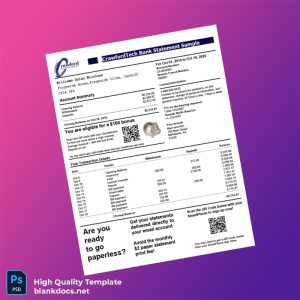 United States Bank Statement Template in Word and PDF formats
