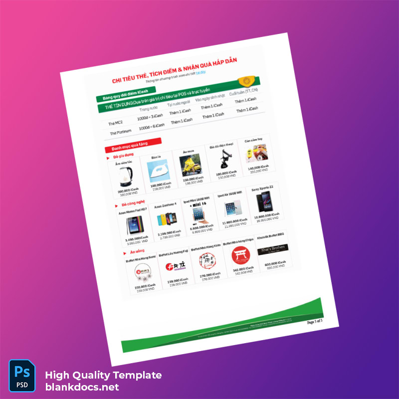 Vietnam Bank Statement Template in Word and PDF formats page 5