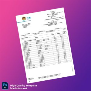 Zambia Bank Statement Template in Word and PDF formats