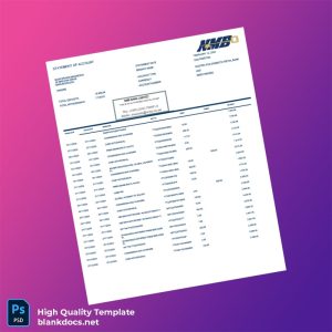 Zimbabwe Nostro FCA Domestic Retail Bank Bank Statement Template in Word and PDF formats