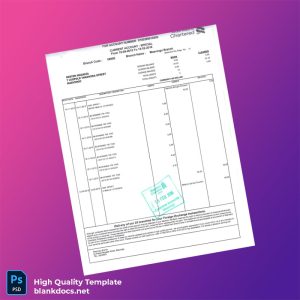 Zimbabwe Standard Chartered Bank Statement Template in Word and PDF formats